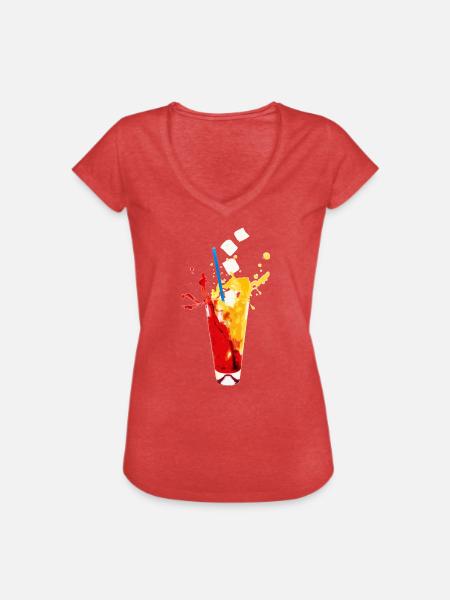 summerdrink freezing cold - Frauen Vintage T-Shirt - Rot meliert