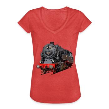 Dampflok 95 027 - Frauen Vintage T-Shirt - Rot meliert - Vorne