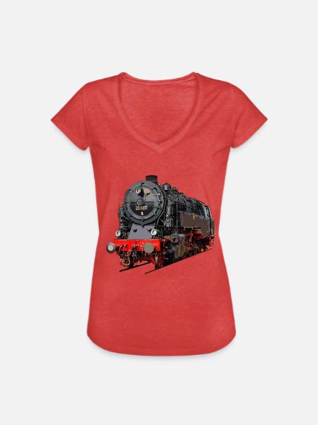 Dampflok 95 027 - Frauen Vintage T-Shirt - Rot meliert