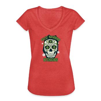 Xmas Feliz Navidad - Frauen Vintage T-Shirt - Rot meliert - Vorne - Danielle (179cm)