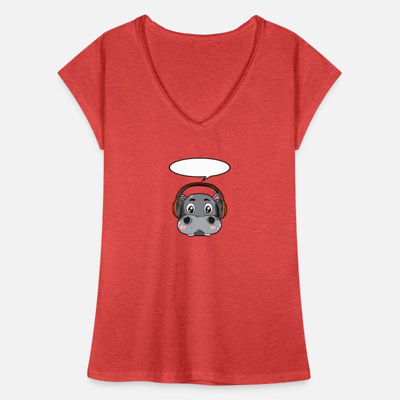 Nilpferd mit Kopfhörer Frauen Vintage T-Shirt