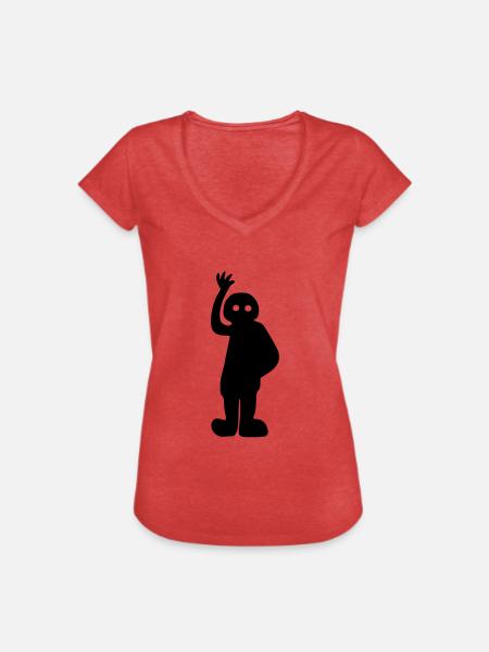 Nazca Astronaut - Frauen Vintage T-Shirt - Rot meliert