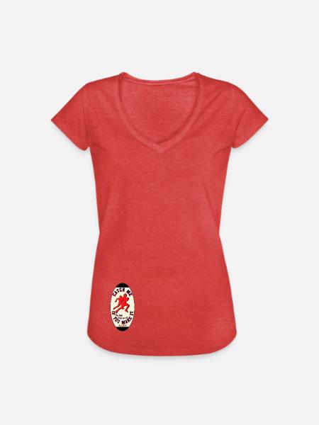 Fang mich - Frauen Vintage T-Shirt - Rot meliert