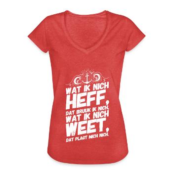 Plattdeutsch Spruch Sprüche Norddeutschland Heff - Frauen Vintage T-Shirt - Rot meliert - Vorne - Danielle (179cm)