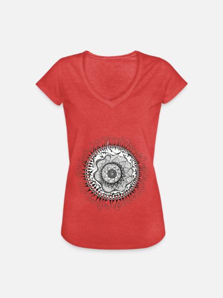 Doodle Spirale - Frauen Vintage T-Shirt - Rot meliert