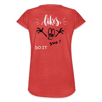 aime Yeah Comic - T-shirt vintage Femme - rouge chiné - Dos