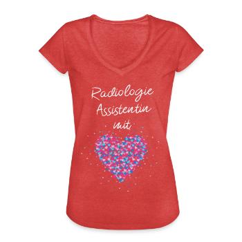 Radiologieassistenzin mit Herz Assistentin CT MRT - Frauen Vintage T-Shirt - Rot meliert - Vorne - Danielle (179cm)