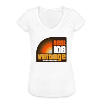 108 Real Vintage Limited Edition - Frauen Vintage T-Shirt - Anthrazit - Vorne - Danielle (179cm)