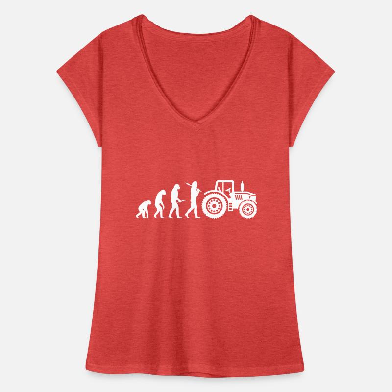 Evolution Traktor Bauer Landwirt Frauen Vintage T-Shirt