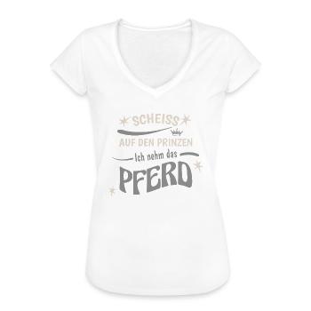 Scheiss Auf Den Prinzen Ich Nehm Das Pferd - Frauen Vintage T-Shirt - Anthrazit - Vorne - Danielle (179cm)