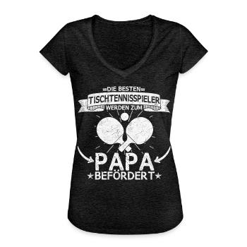Tischtennis Tischtennisspieler Papa Sport Spruch - Frauen Vintage T-Shirt - Anthrazit - Vorne