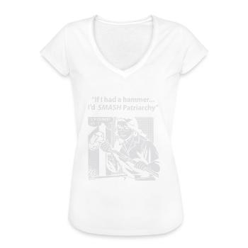 Wenn ich einen Hammer hätte, würde ich das Patriarchat zerschmettern - Frauen Vintage T-Shirt - Anthrazit - Vorne