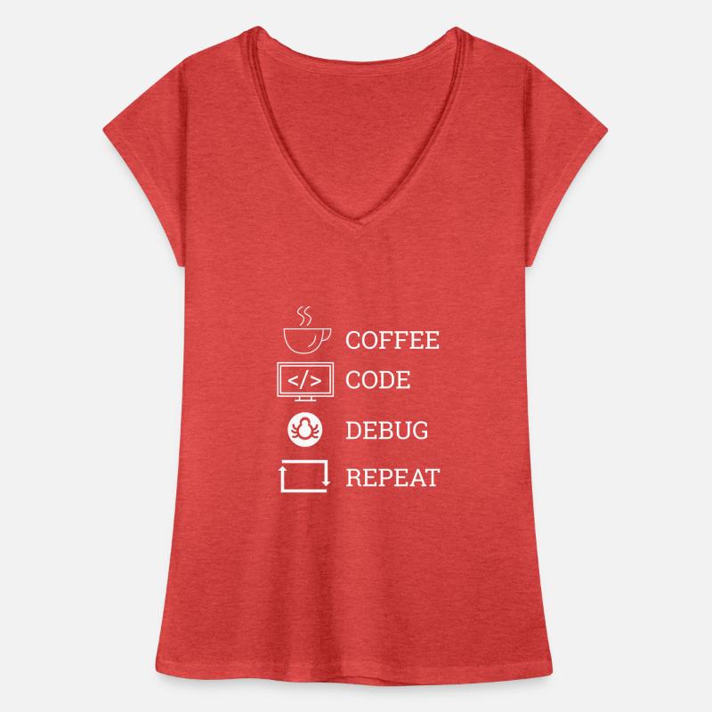"Coffee Code Debug Repeat" | Programmierer Frauen Vintage T-Shirt