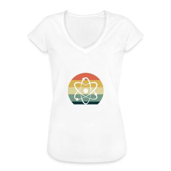 Ne jamais faire confiance à un atome Chimiste drôle jeu de mots - T-shirt vintage Femme - charbon - Devant - Danielle (179cm)
