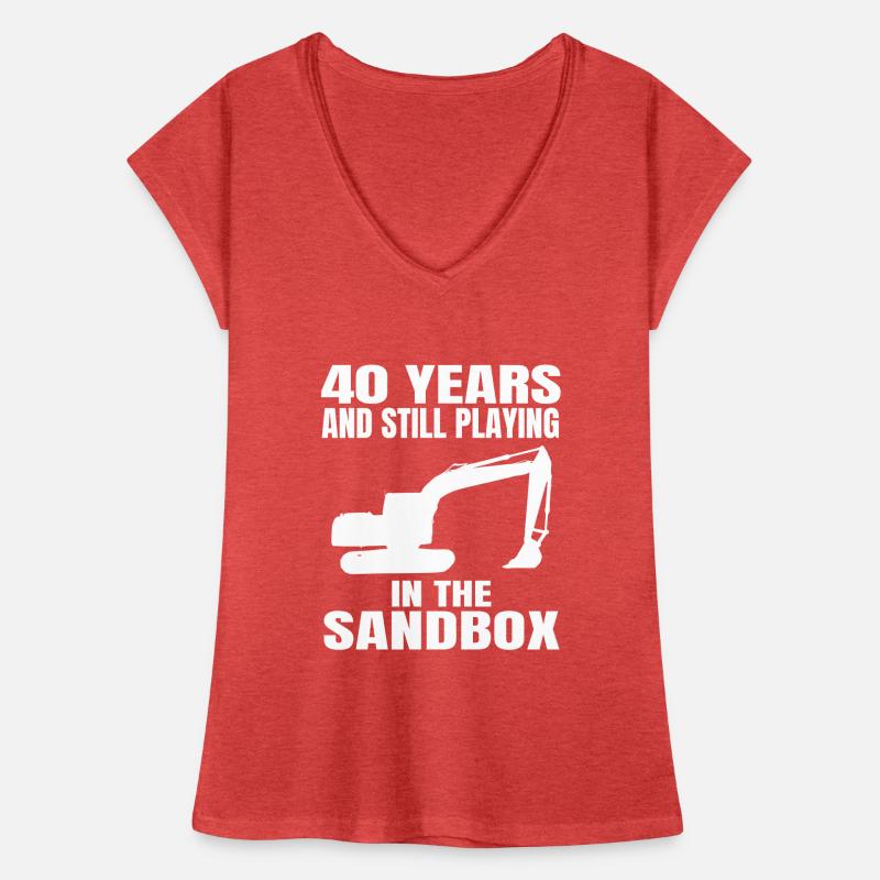 Baggerfahrer 40. Geburtstag Baggern Bauarbeiter Frauen Vintage T-Shirt