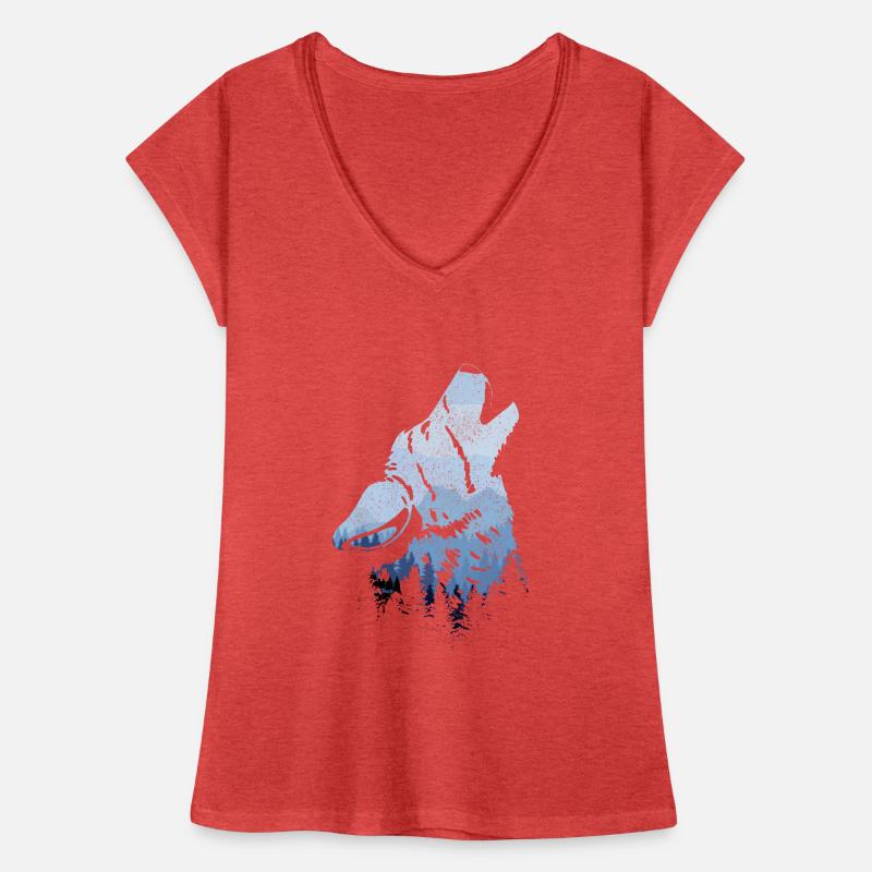 Heulender Wolf Geschenk Frauen Vintage T-Shirt