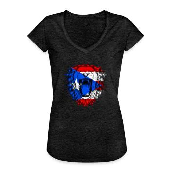 Puerto Rico - Frauen Vintage T-Shirt - Anthrazit - Vorne - Danielle (179cm)