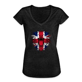 Great Britain - Women's Vintage T-Shirt - charcoal grey - Front - Danielle (179cm)