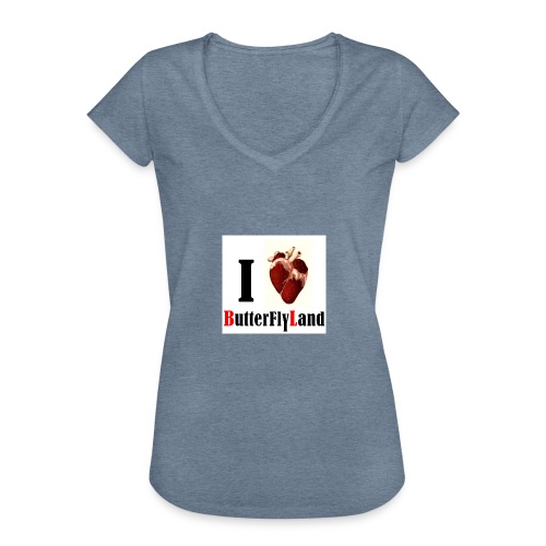 I love Butterflyland - T-shirt vintage Femme