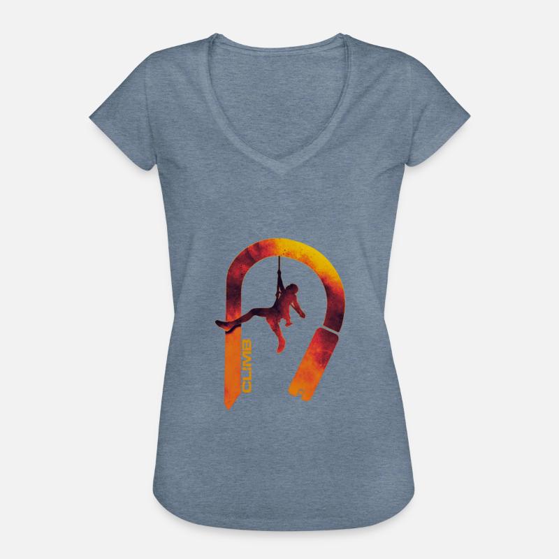 Moschettone da arrampicata con logo da arrampicata - Maglietta vintage donna - vintage denim