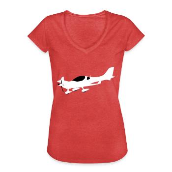 wt 9 Ultraleichtflugzeug UL Pilot Flugzeug - Frauen Vintage T-Shirt - Rot meliert - Vorne - Danielle (179cm)