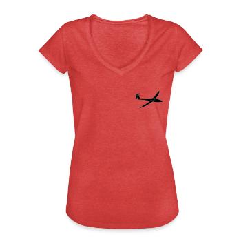 Planeur Vol à voile Planeur Planeur Planeur - T-shirt vintage Femme - rouge chiné - Devant - Danielle (179cm)