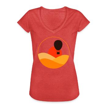 Heißluftballon - Frauen Vintage T-Shirt - Rot meliert - Vorne - Danielle (179cm)