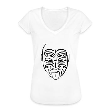 Maori - T-shirt vintage Femme - vintage bleu jeans - Devant - Danielle (179cm)