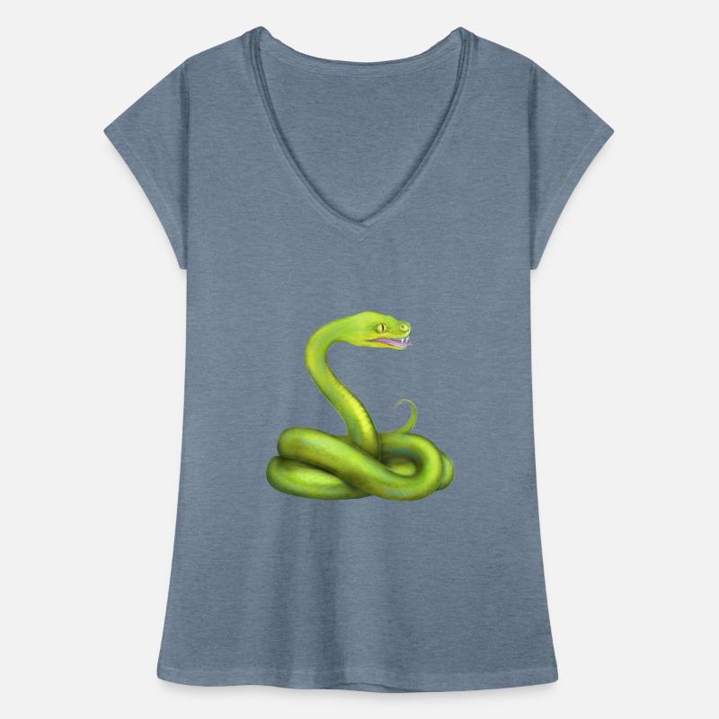 Der Grüne Python Schlange Dschungel Tier Frauen Vintage T-Shirt