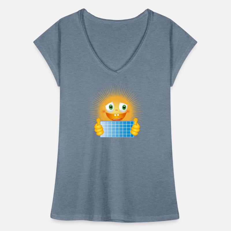 Bright sun with solar panel Women's Vintage T-Shirt