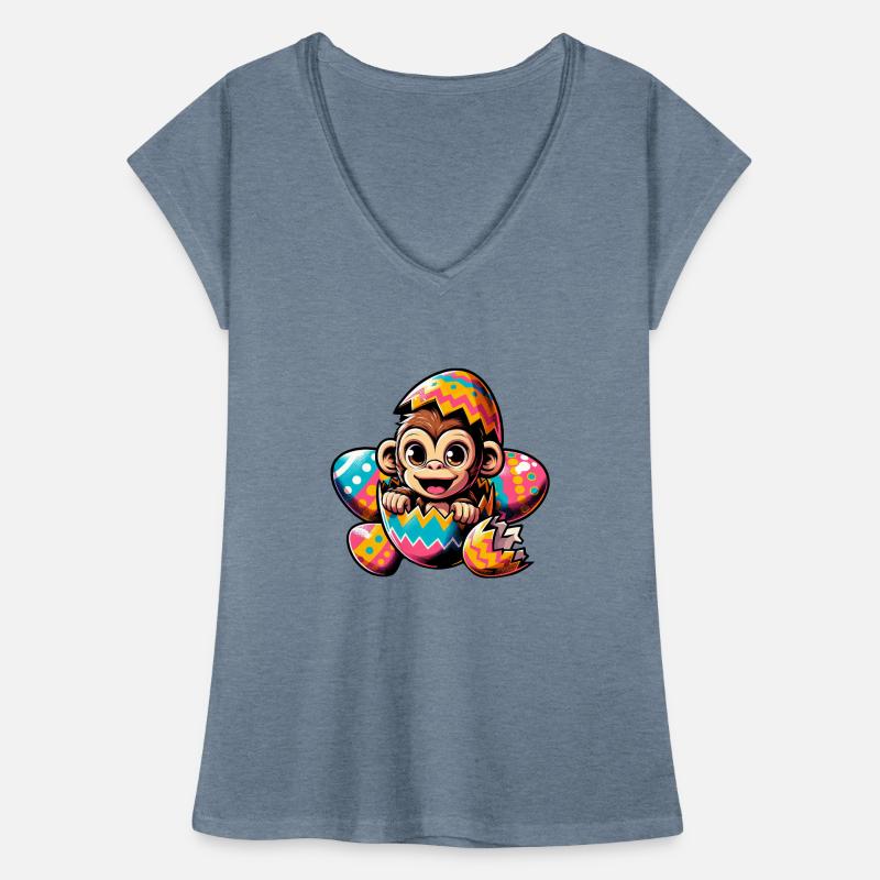 Singe de Pâques éclos conception d’oeuf de Pâques T-shirt vintage Femme