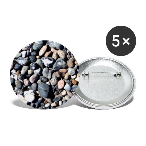 Küsten Steine am Strand - Buttons groß 56 mm (5er Pack)