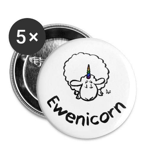 Ewenicorn - è una pecora unicorno arcobaleno! (Testo) - Confezione da 5 spille grandi (56 mm)