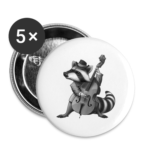 Racoon Musician - Buttons groß 56 mm (5er Pack)