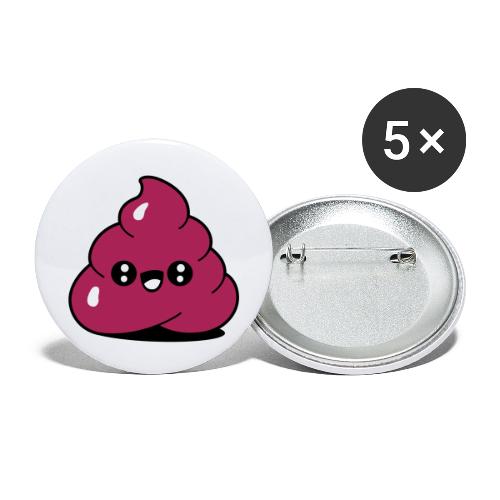 Emoji crotte kawaii - Przypinka duża 56 mm (pakiet 5 szt.)