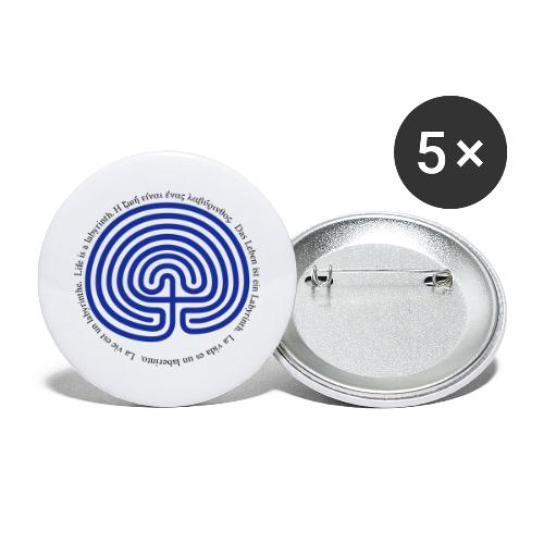 Labyrinth tessera - Buttons groß 56 mm (5er Pack)