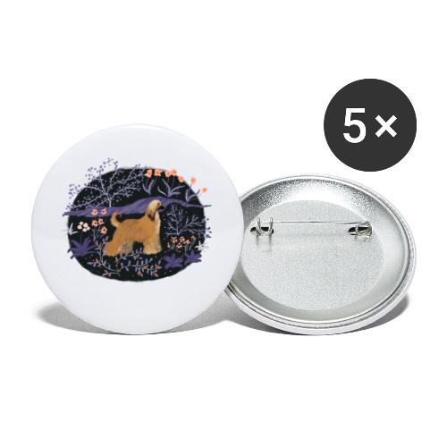 Afghane im Traumwald - Buttons groß 56 mm (5er Pack)