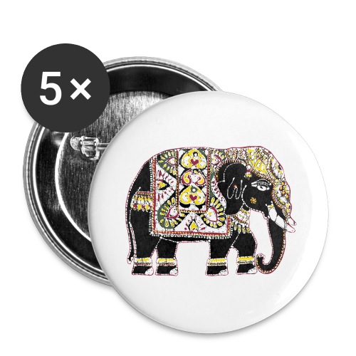Indian elephant for luck - Buttons large 2.2''/56 mm (5-pack)