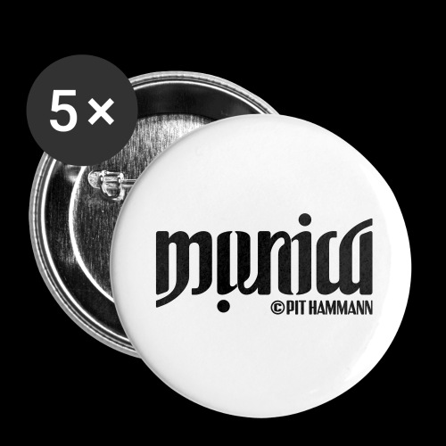 Ambigramm Monica 01 Pit Hammann - Buttons groß 56 mm (5er Pack)