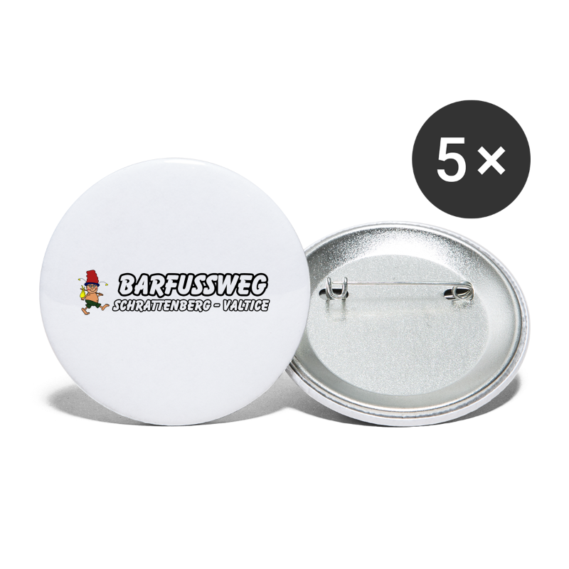 Barfussweg - Buttons groß 56 mm (5er Pack)