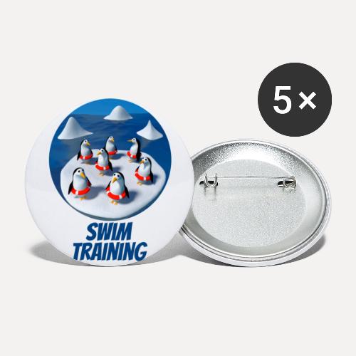 Penguins at swimming lessons - Buttons large 2.2''/56 mm (5-pack)