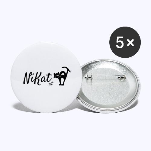 Nikat logo schwarz - Buttons groß 56 mm (5er Pack)