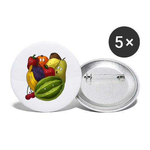 Happy Fruits - Buttons groß 56 mm (5er Pack)