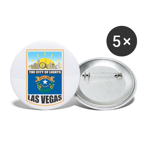 Las Vegas - Nevada - The city of light! - Buttons large 2.2''/56 mm (5-pack)