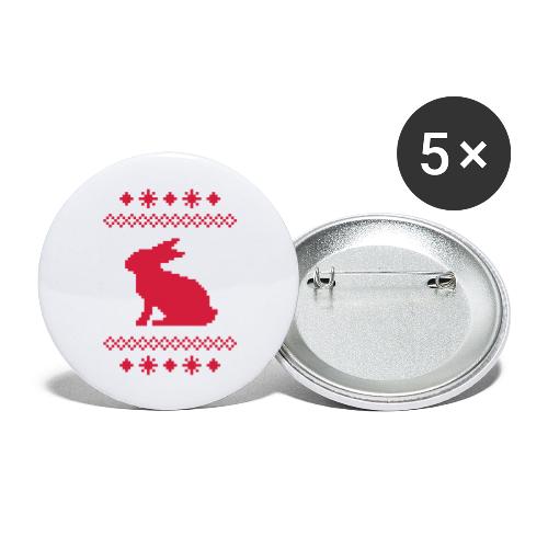 Norwegerhase hase kaninchen häschen bunny langohr - Buttons groß 56 mm (5er Pack)