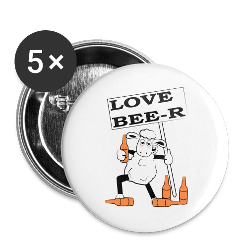 love beer - Confezione da 5 spille grandi (56 mm)