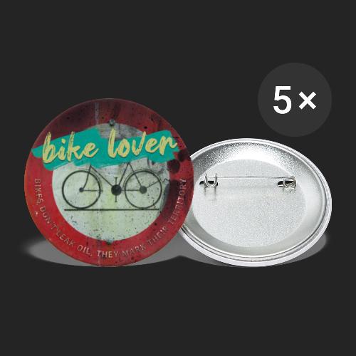Bike lover - Lot de 5 grands badges (56 mm)