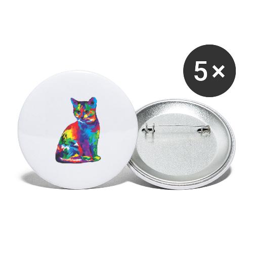 Katze - Buttons groß 56 mm (5er Pack)