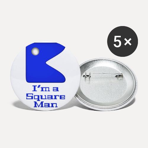 Square man blue - Buttons large 2.2''/56 mm (5-pack)