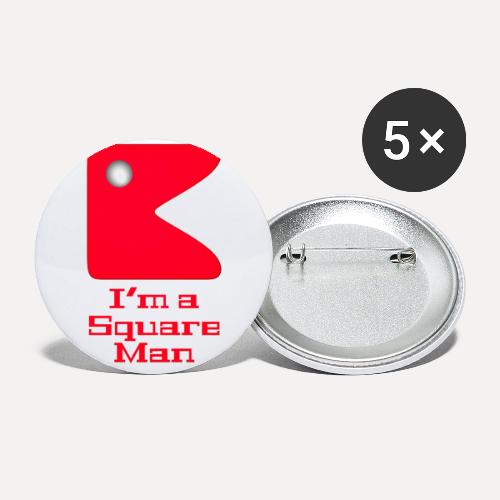 Square man red - Buttons large 2.2''/56 mm (5-pack)